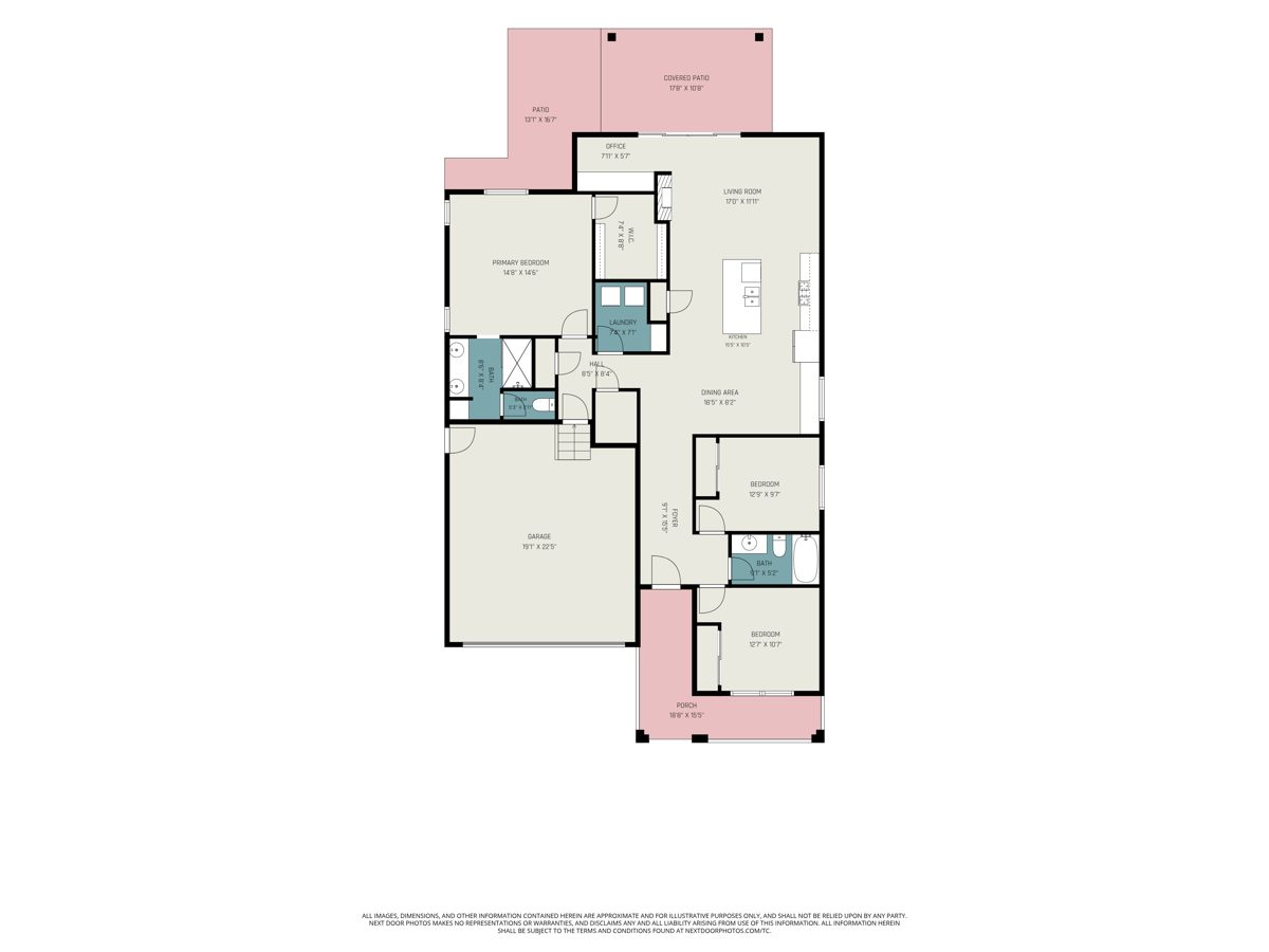 One-level floor plan for 10455 Akron Street