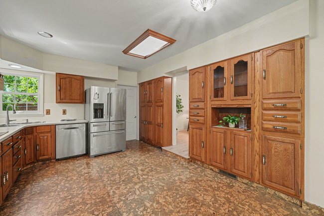 Kitchen with wood cabinetry