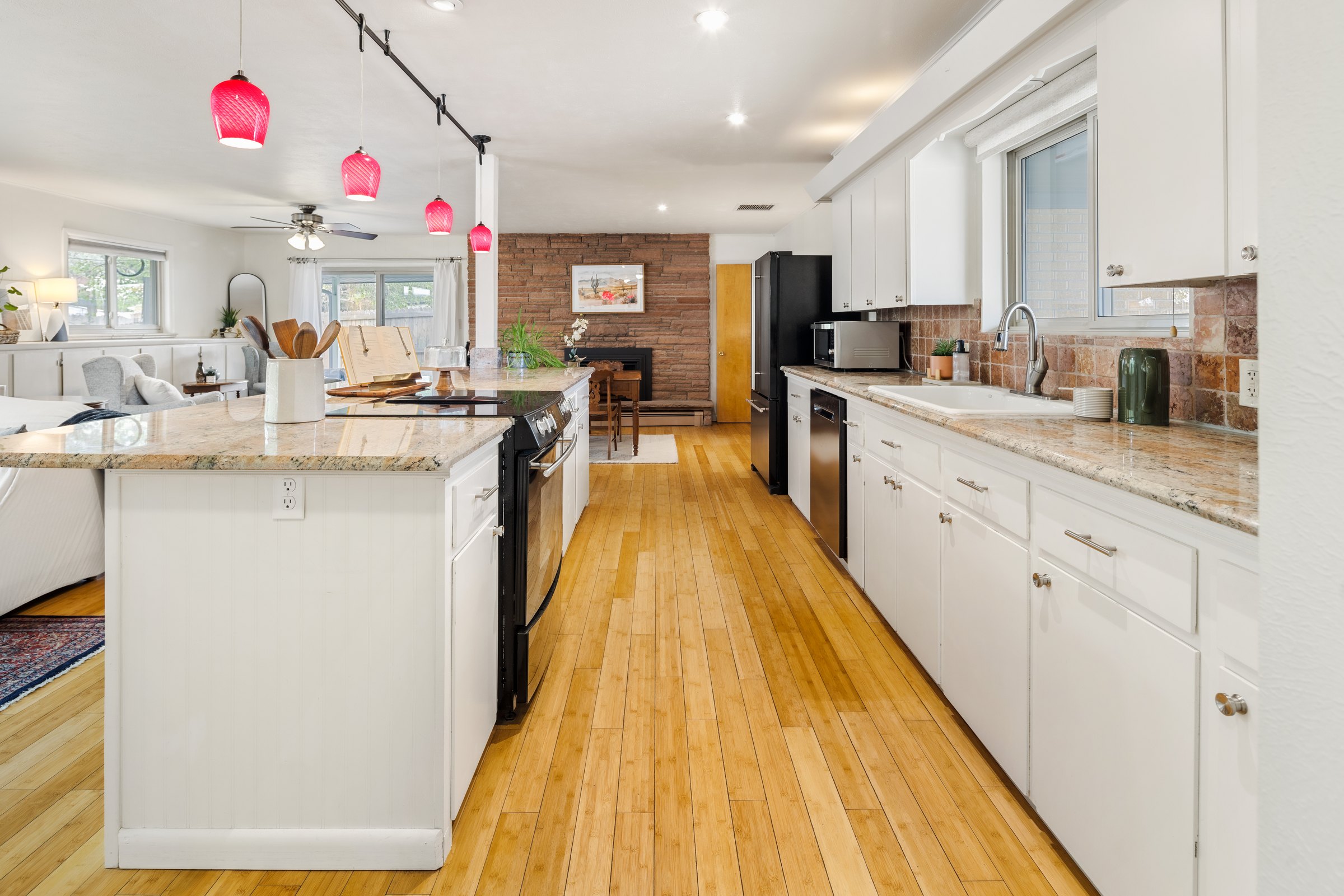 Open kitchen and bamboo floors at 3110 Ward Ct