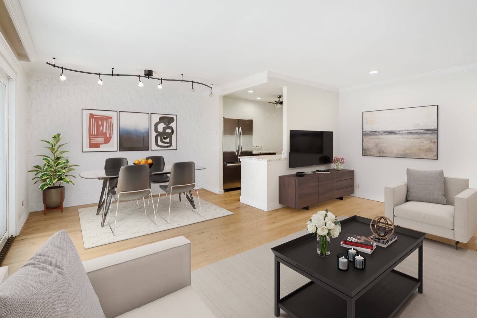 Living and dining at 480 S Marion #602A